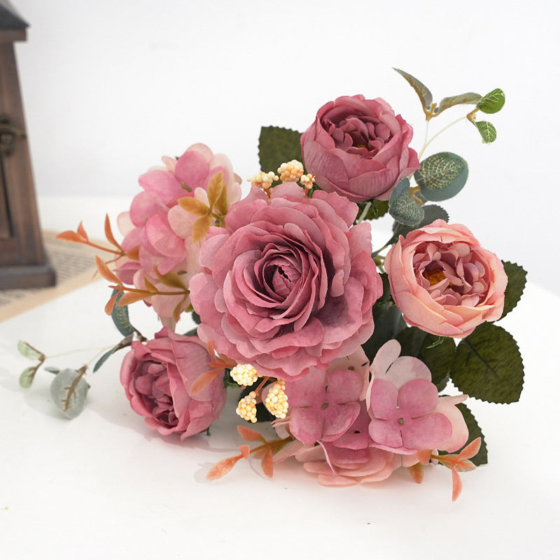 Artificial Flowers with Hibiscus Roses and Peonies for Home Decor Weddings and Gifts