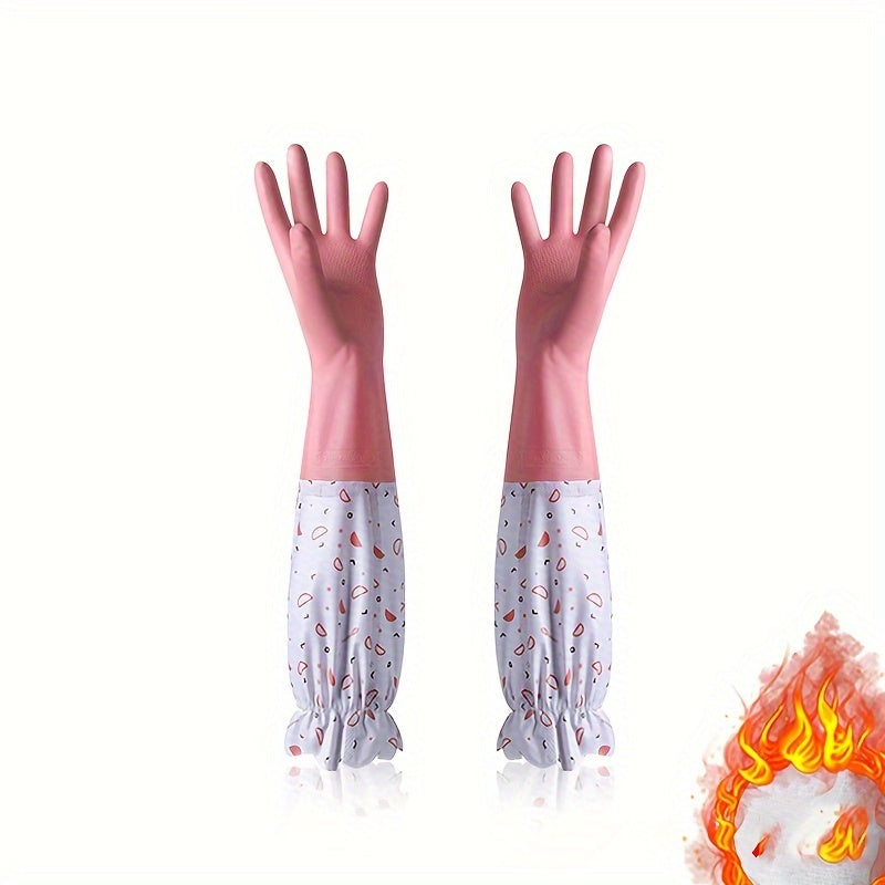 Suv o'tkazmaydigan fleece qo'lqoplar, latekssiz, PVC, oshxona va hammom uchun tozalash