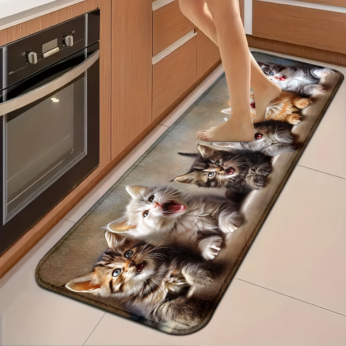 Dog Themed Kitchen Rug Non-Slip Machine Washable Entry Door Mat for Home Decor
