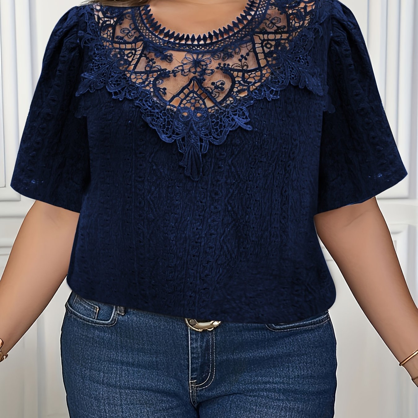 Plus o'lcham ayollar uchun gullar bilan bezatilgan korsetli qisqa sleeve bluz yozgi kundalik qora