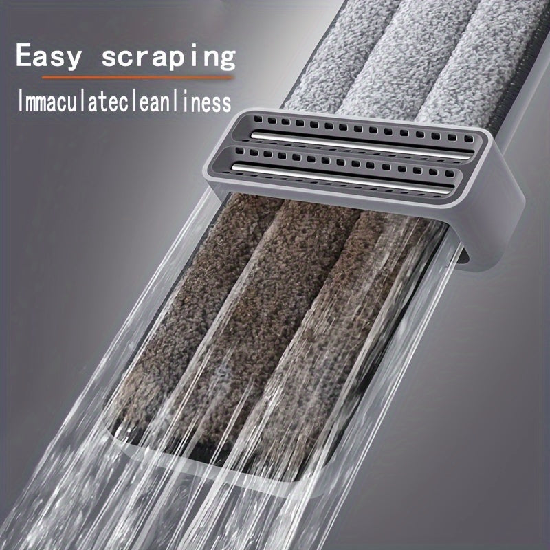 Flat Mop with Super Absorbent Sponge, Hand-Free Washing, Quiet Mopping for Home