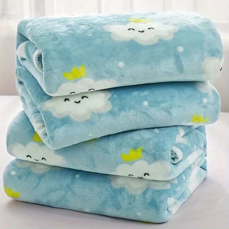 Floral Print Flannel Fleece Throw Blanket All-Season Soft Cozy Gift