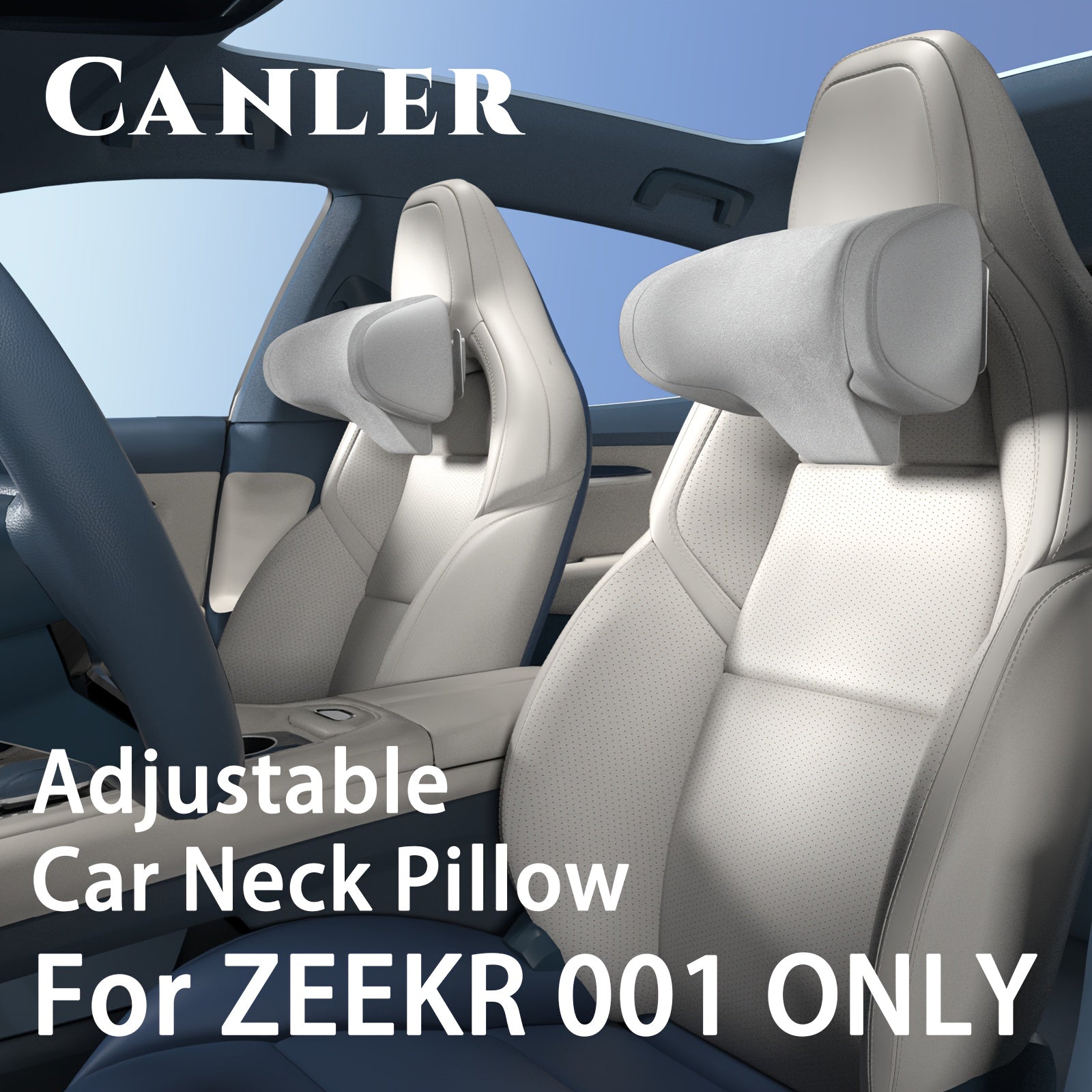 Almohada ergonómica de espuma viscoelástica para reposacabezas de coche, altura ajustable para todos los conductores