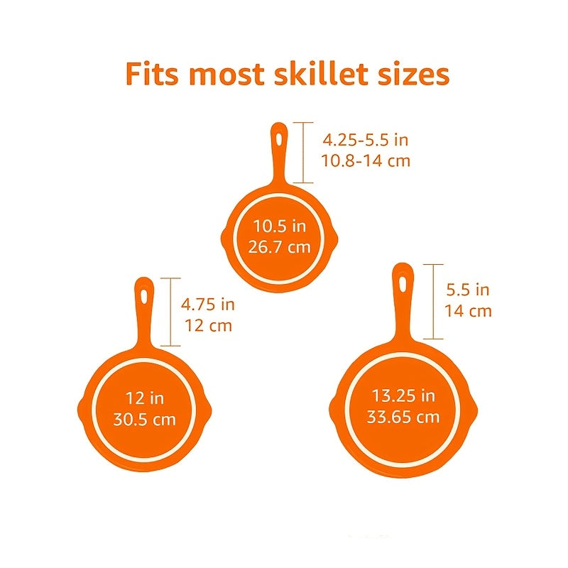 Силиконовый мини-держатель для горячих ручек, предназначенный для чугунных сковородок - подходит для мытья в посудомоечной машине, обеспечивает многоразовую защиту от тепла, совместим со сковородами 20,32 см или меньше, имеет дизайн с ключевым отверстием.