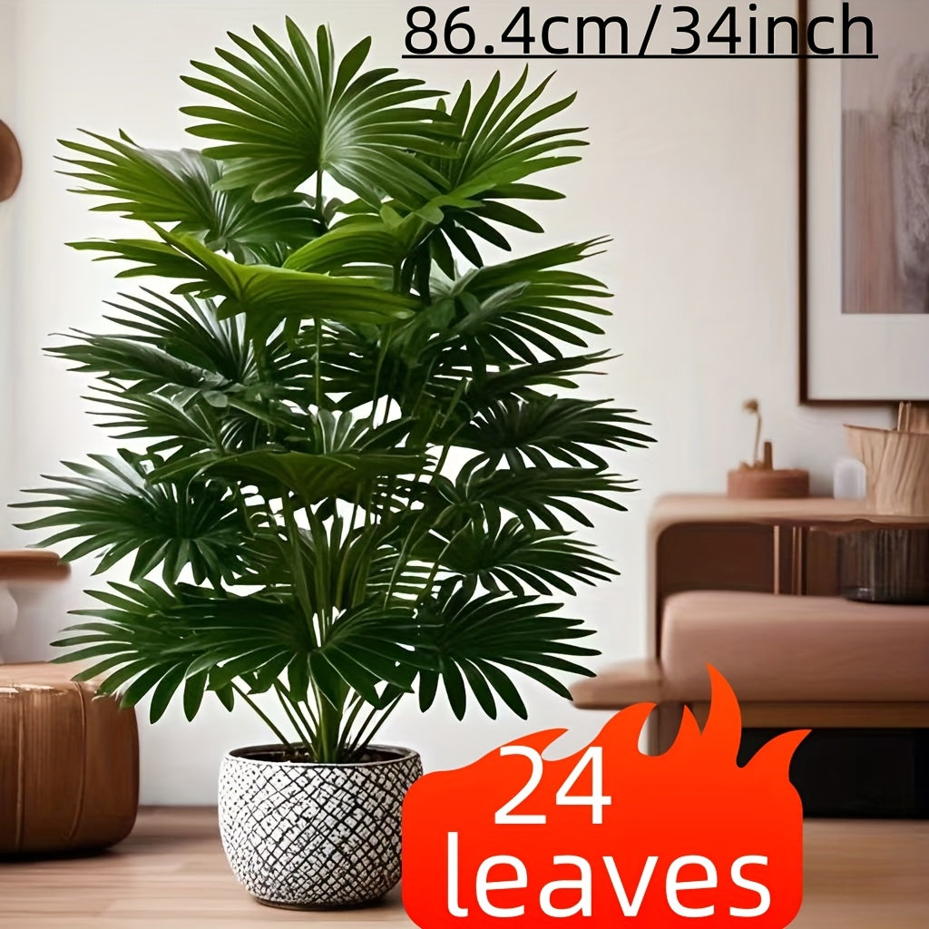 Palmera artificial con 24 hojas grandes para decoración de jardín, hogar y oficina