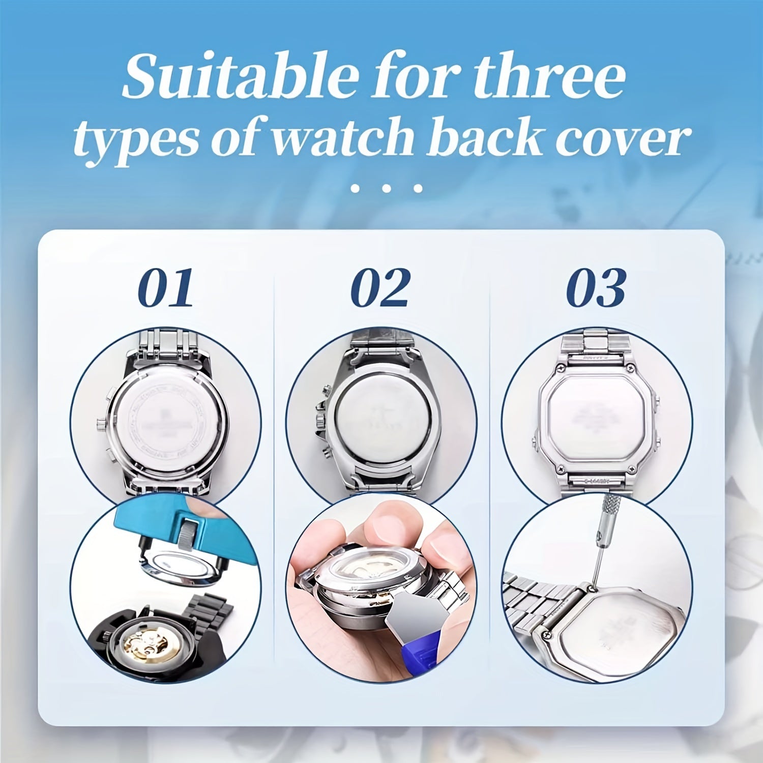 Watch Repair Tool Kit 26 Pieces with Case Opener Back Remover Spring Bar Tweezers