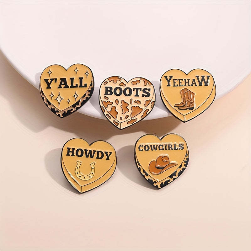 Set of 10 Western Cowboy Enamel Pins with Cowgirls Boots and Yeehaw Motifs for Backpacks Hats and Collars