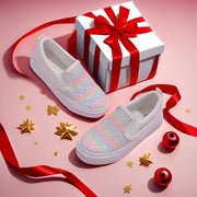 Girls Rainbow Gradient Canvas Sneakers Lightweight Casual Shoes for Kids