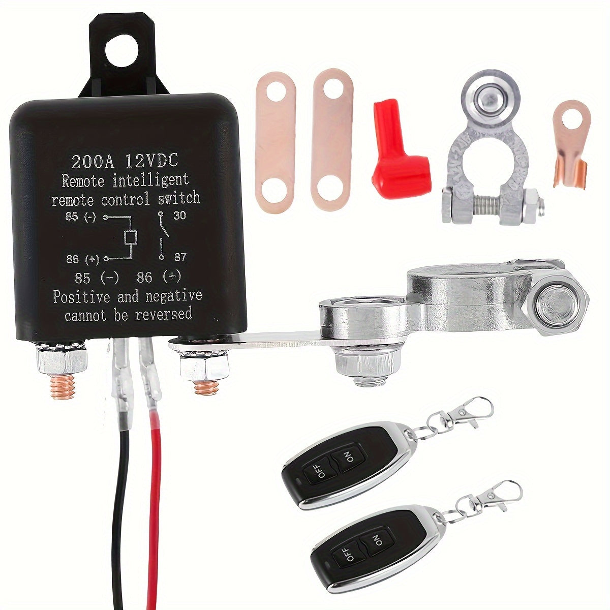 12V Car Battery Disconnect Switch Dual Remote Control Anti-Theft Isolator