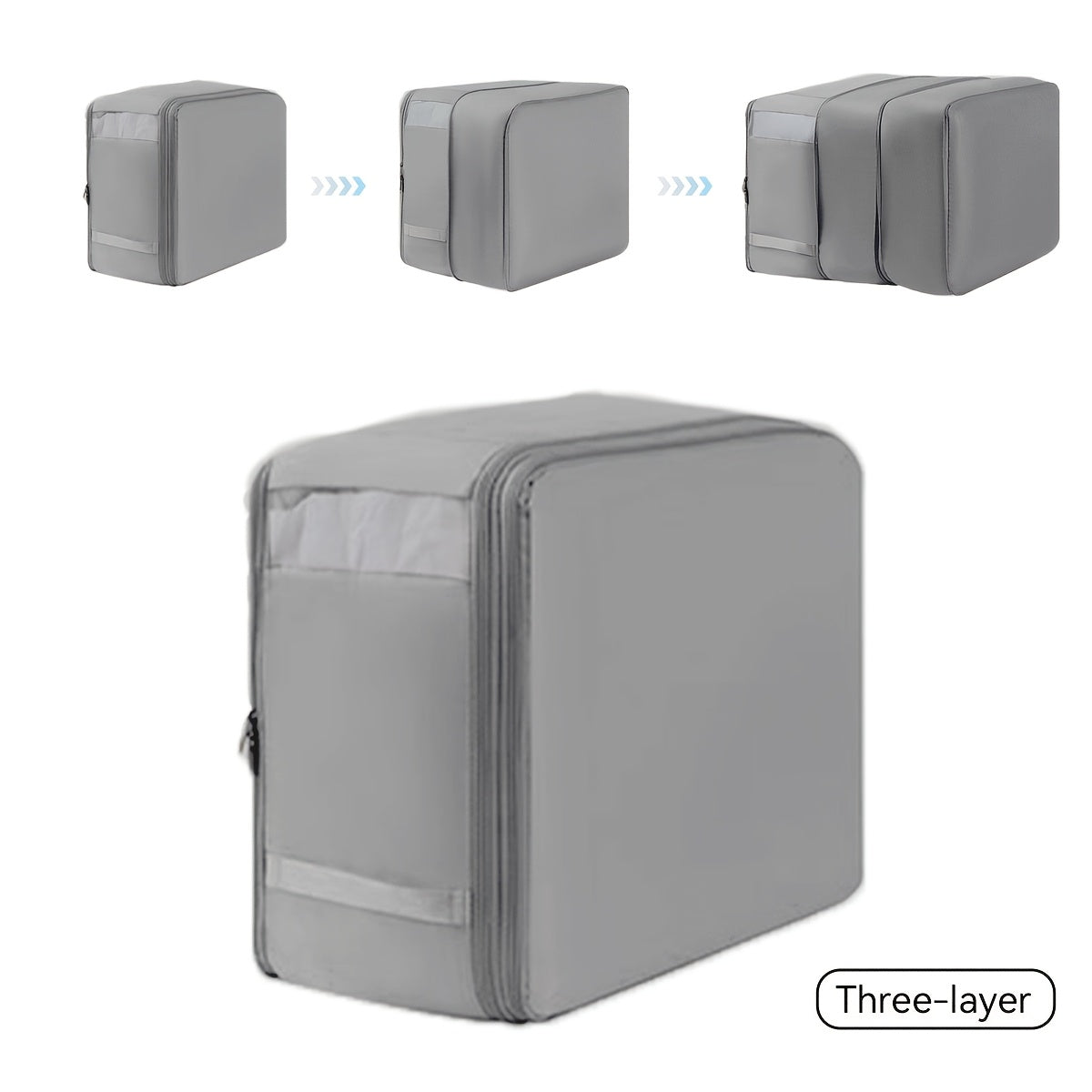 Portable Compression Storage Bag for Travel and Clothing Protection Gray Pink