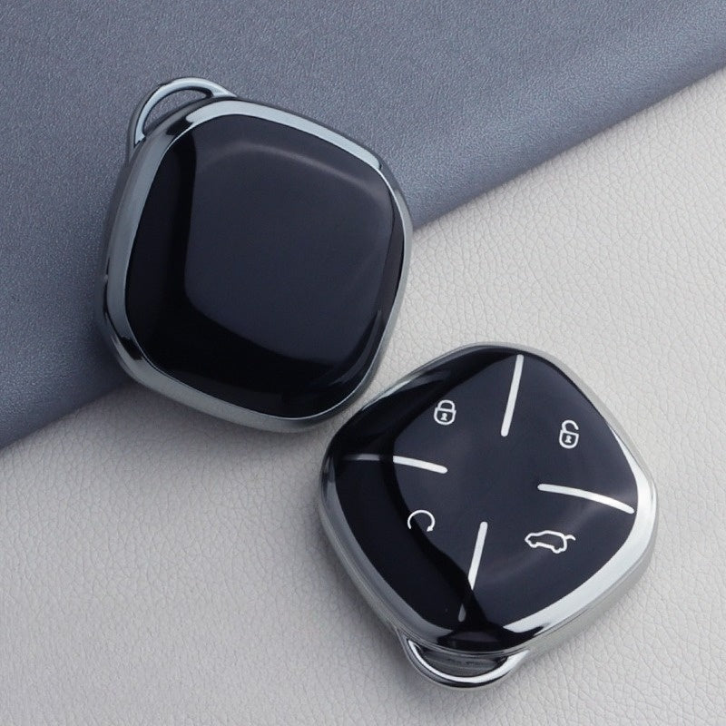Universal TPU Car Key Fob Cover Anti-Fall Scratch-Resistant with Key Chain