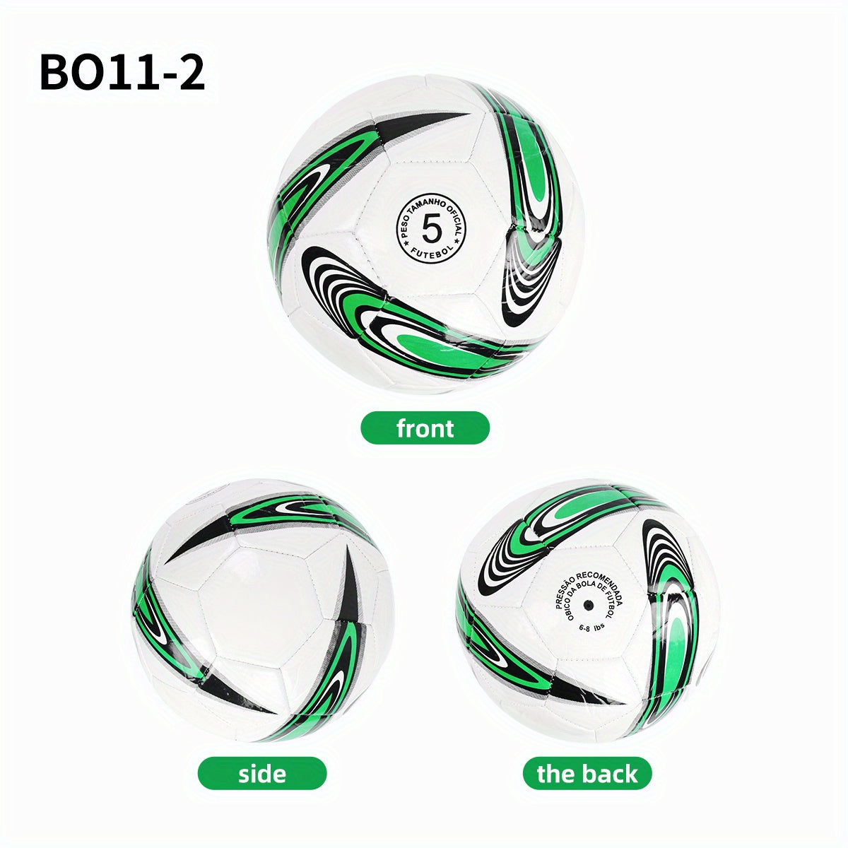 Balón de fútbol de PVC cosido a mano para adultos, para entrenamiento y juego al aire libre