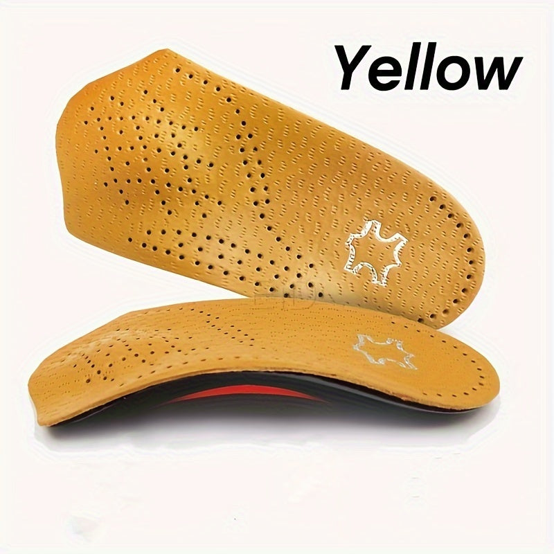 Unisex Faux Leather Arch Support Insoles Anti Slip Thick Half Pads