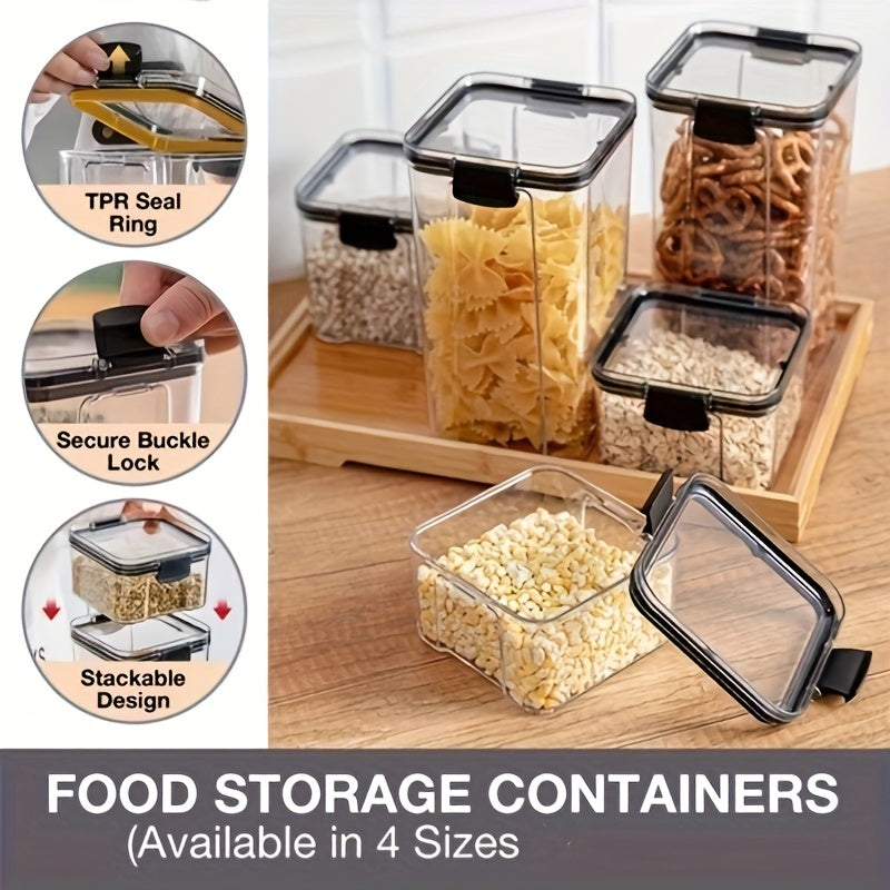 Airtight Food Storage Containers Set, Clear Plastic Canisters, Stackable, BPA-Free