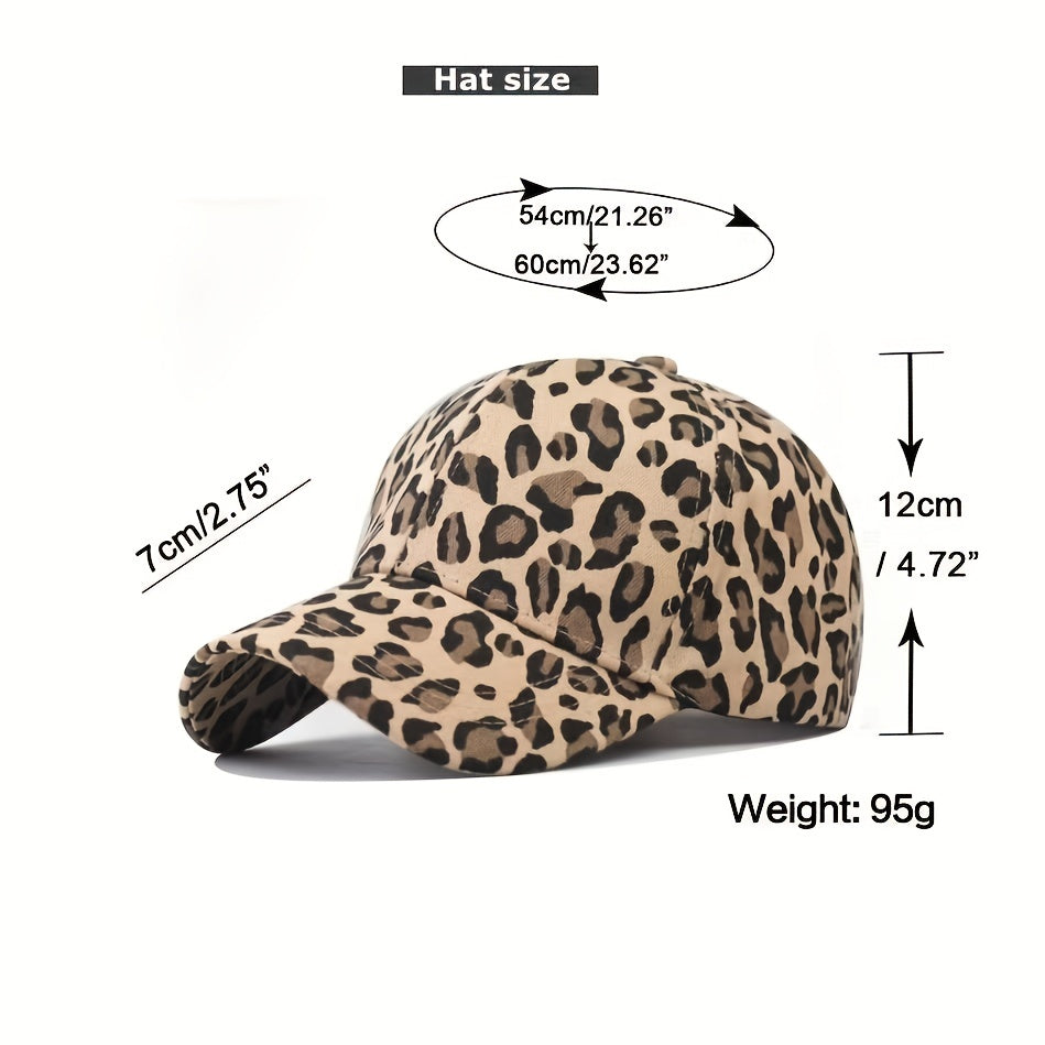 Leopard Print Corduroy Baseball Cap Sunshade Breathable Warm for Autumn Winter