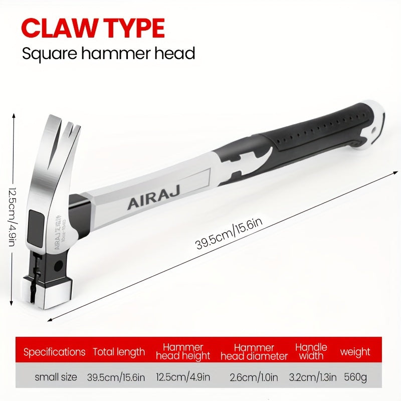 High-Carbon Steel Claw Hammer with Anti-Slip Grip for Industrial and Home Use Short or Long Handle