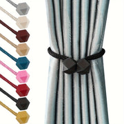 Magnetic Curtain Tiebacks with Thick Twist Rope and Strong Hold for Living Room and Home Decor