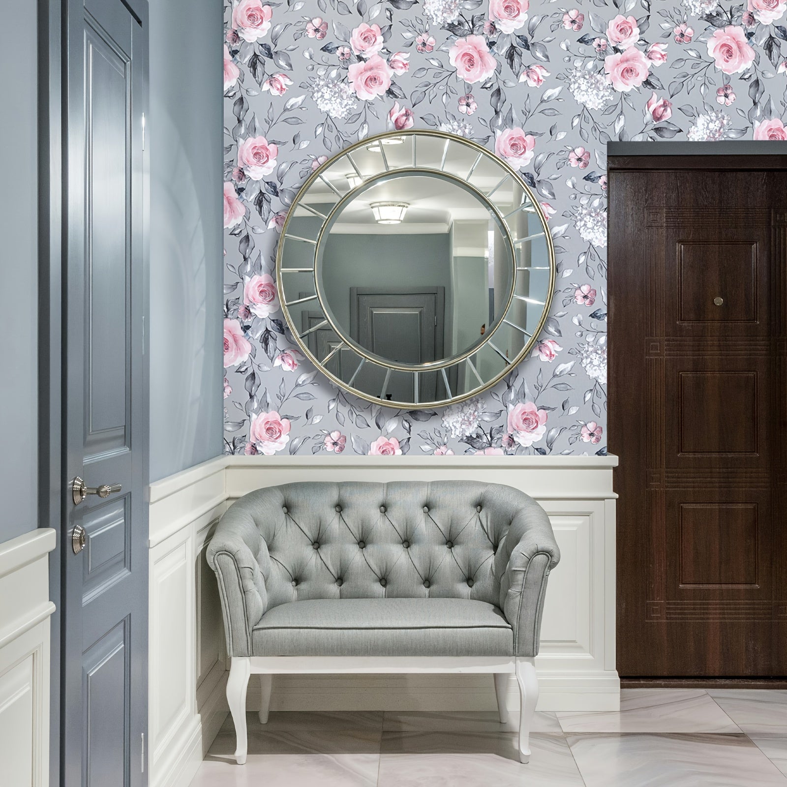 Pink Floral Self-Adhesive Wallpaper for Walls and Furniture 1 Roll