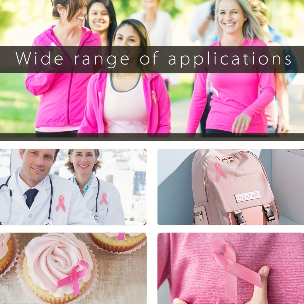 Set of 50 Pink Ribbon Awareness Pins for Fundraisers and Events