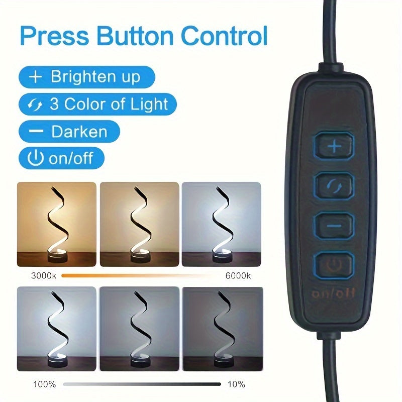 Unique Spiral Table Lamp for Home Decor Warm Light Modern Style