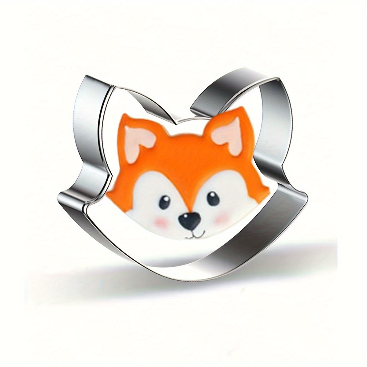 Stainless Steel Cookie Cutter Set with Animal Shapes Cow Fox Hedgehog Rice Ball Mold