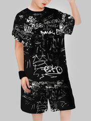 Kids' Boys 3D Printed T-Shirt and Shorts Set Casual Polyester Knit Spring Summer