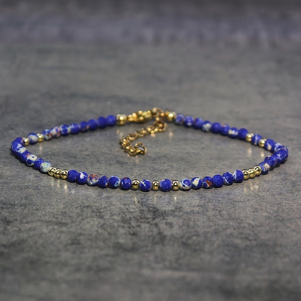 Женский браслет из бусин лунного и солнечного камня для подарка и украшений