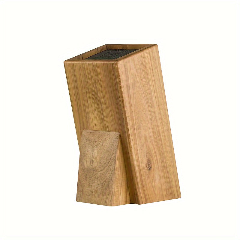 Bloque universal para cuchillos de madera de acacia con cerdas de plástico removibles