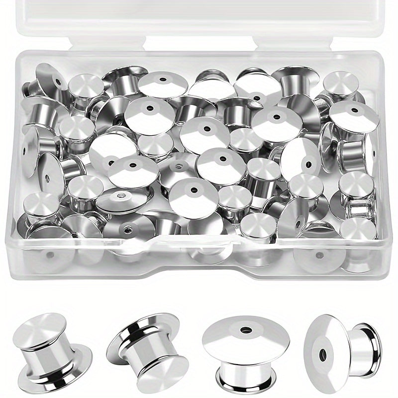 30 Pairs Jewelry Locking Pin Backs with Keepers Clasp for Earrings