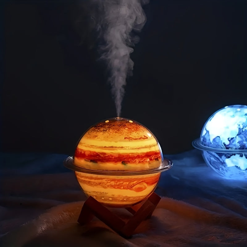 330ml Jupiter-Inspired USB Humidifier with LED Night Light for Aromatherapy and Home Decor
