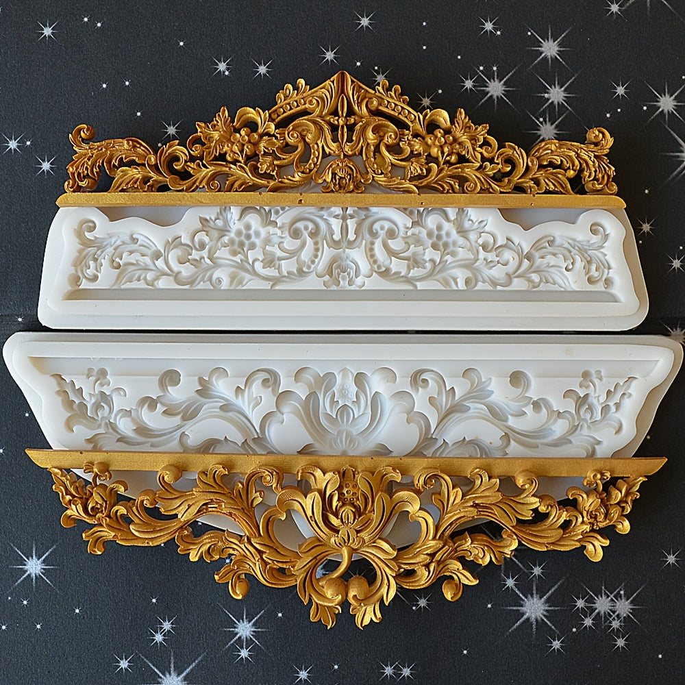 Kek bezash uchun silikon qolip - Vintage dantel dizayni bilan. Epoksi qatroni, pishirish va qo'l san'atlari uchun ko'p maqsadli asbob. Fondant, shokolad uchun yopishmaydigan va qayta ishlatiladigan, Rojdestvo va bayram taomlari uchun mukammal.