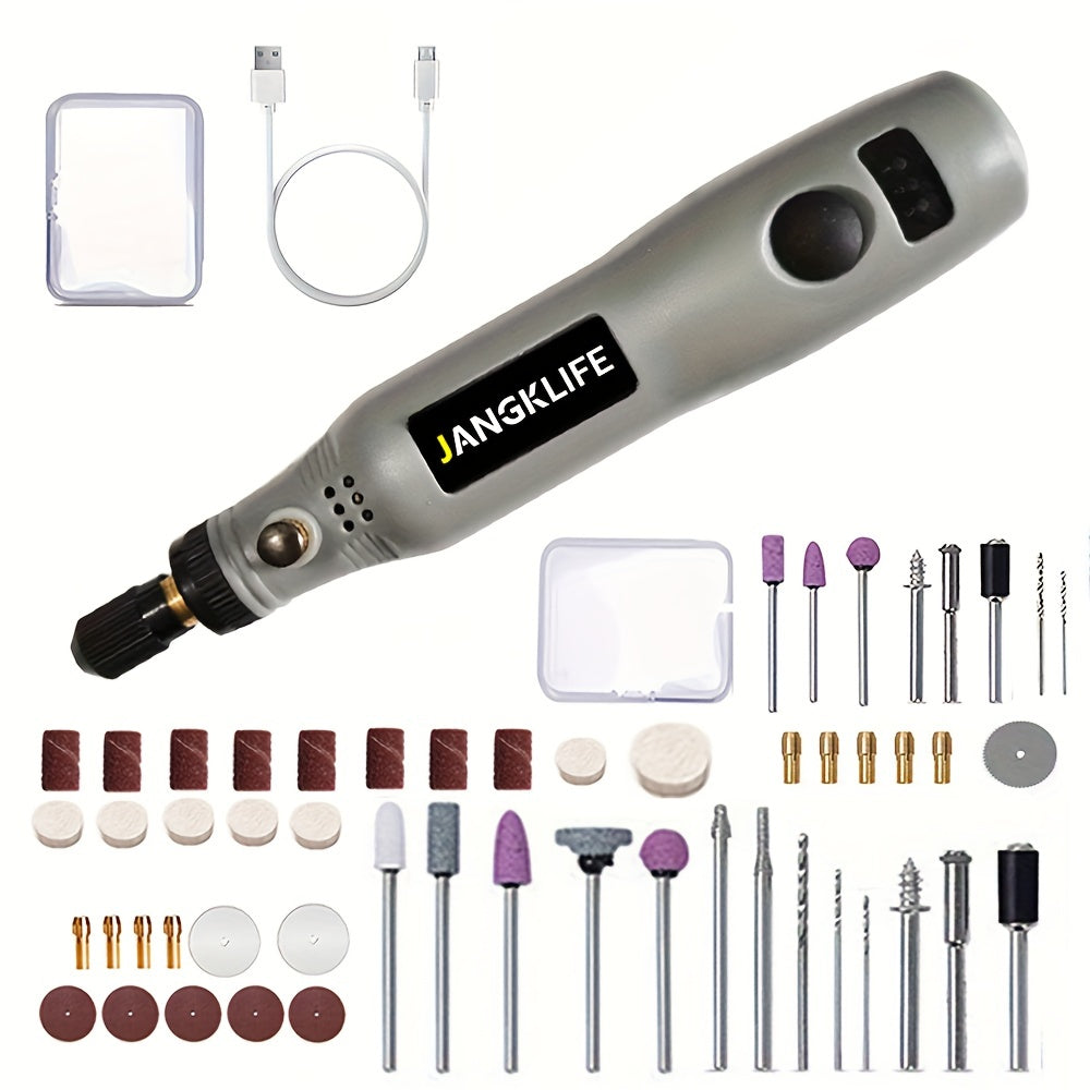 Rotary Tool Kit with 3 Speed USB Rechargeable Battery for DIY Crafts and Home Projects