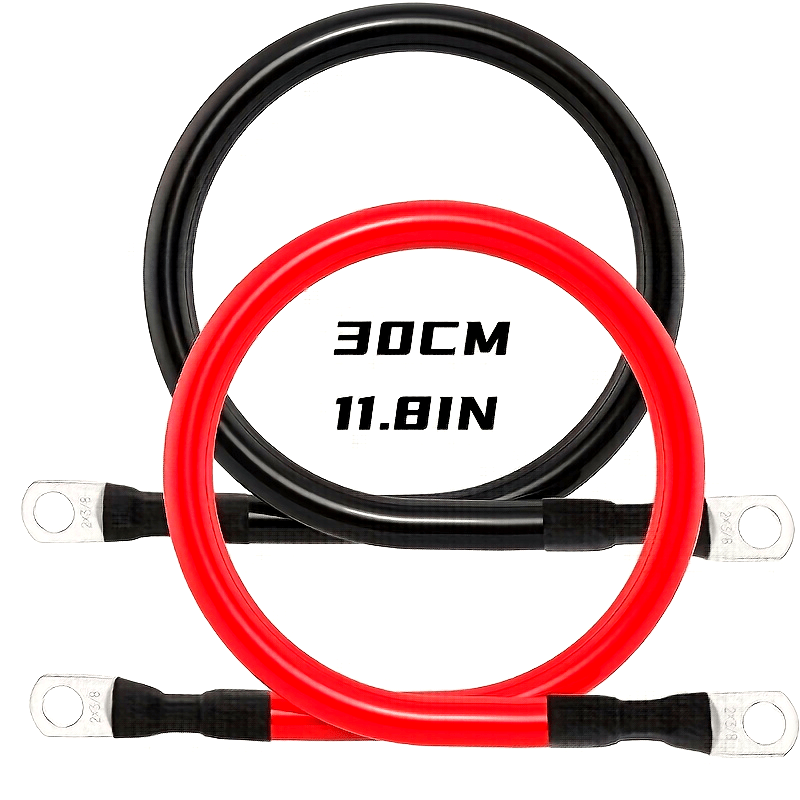 Battery Cable Set 2AWG Red Black 30/50/70/100cm with Terminals for Vehicles