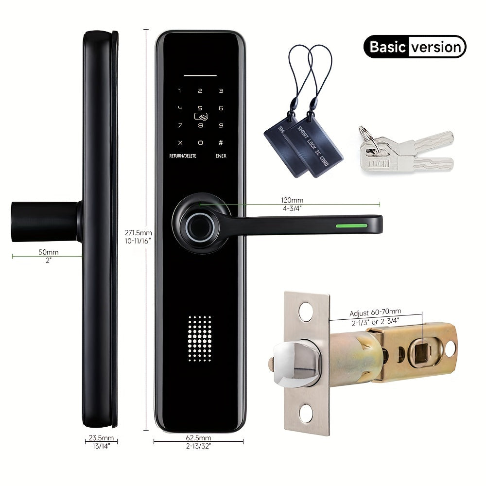 Universal Aluminum Alloy Smart Door Lock with Wi-Fi Keyless Entry App and Keypad