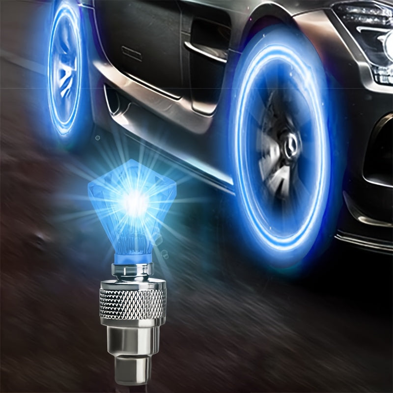 Motorcycle Tire Valve Core with Running Lights Red and Blue