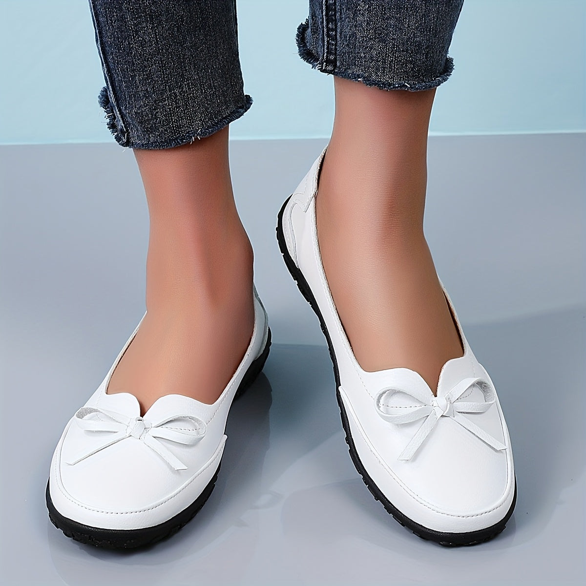 Women's Breathable Bowknot Flat Shoes Casual Slip-On All Season