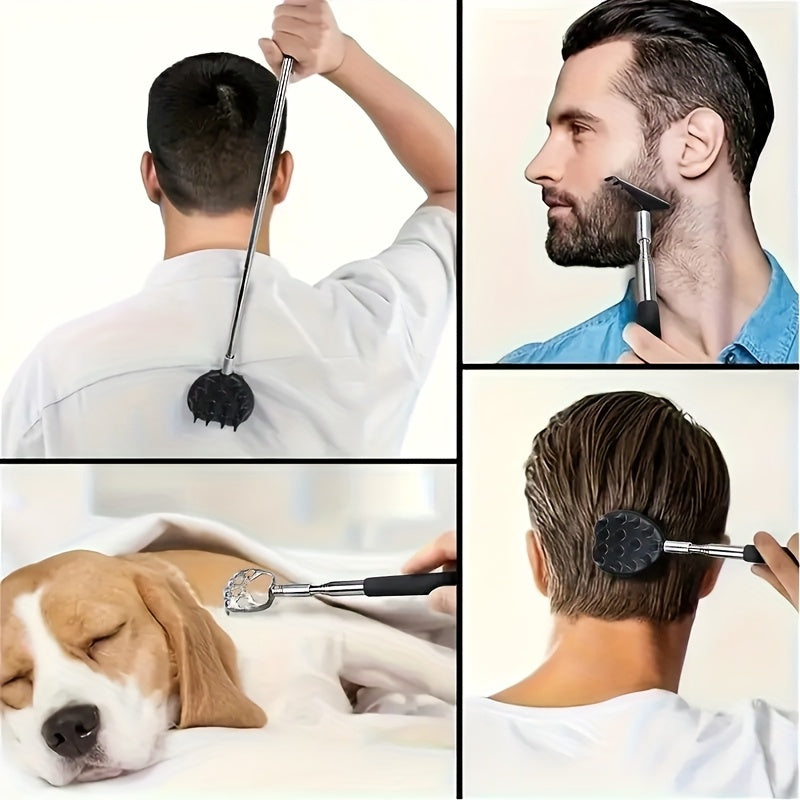 3 ta teleskopik qurilma, almashtiriladigan boshlar, ikki tomonlama skraper, metall tirnoq va burg'ulash bilan zanglamaydigan po'latdan yasalgan orqa qichqiruv to'plami. Erkaklar va ayollar uchun mos, tortib olinadigan va sozlanadigan. Ajoyib