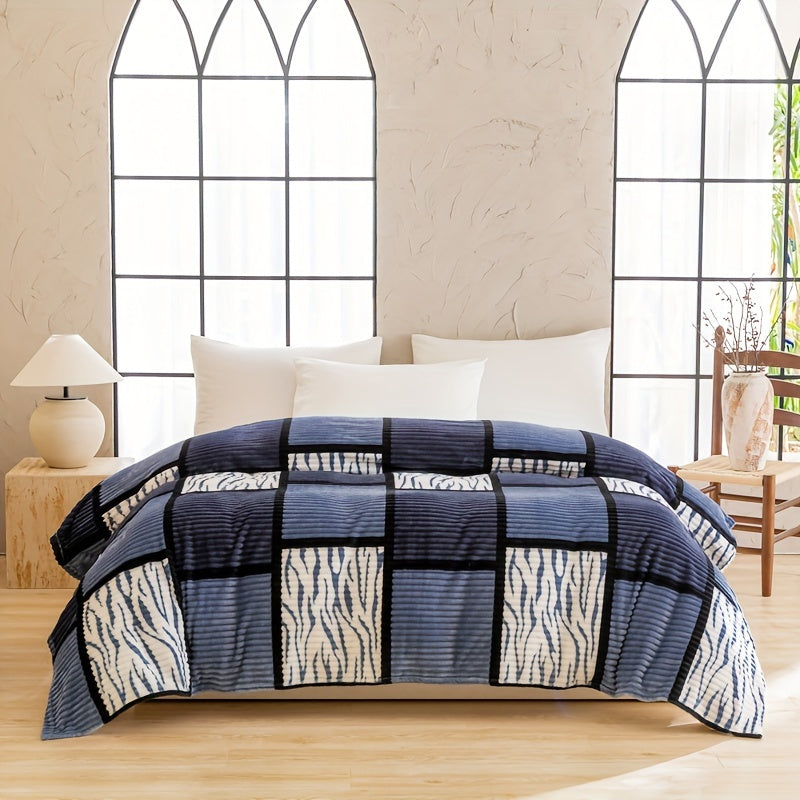 Plaid Flannel Throw Blanket Lightweight Durable Woven Polyester for All Seasons