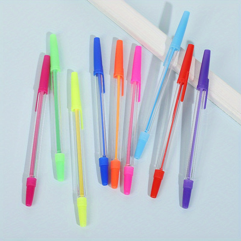 Set of 10 Multicolor 0.7mm Ballpoint Pens for Teens and Adults