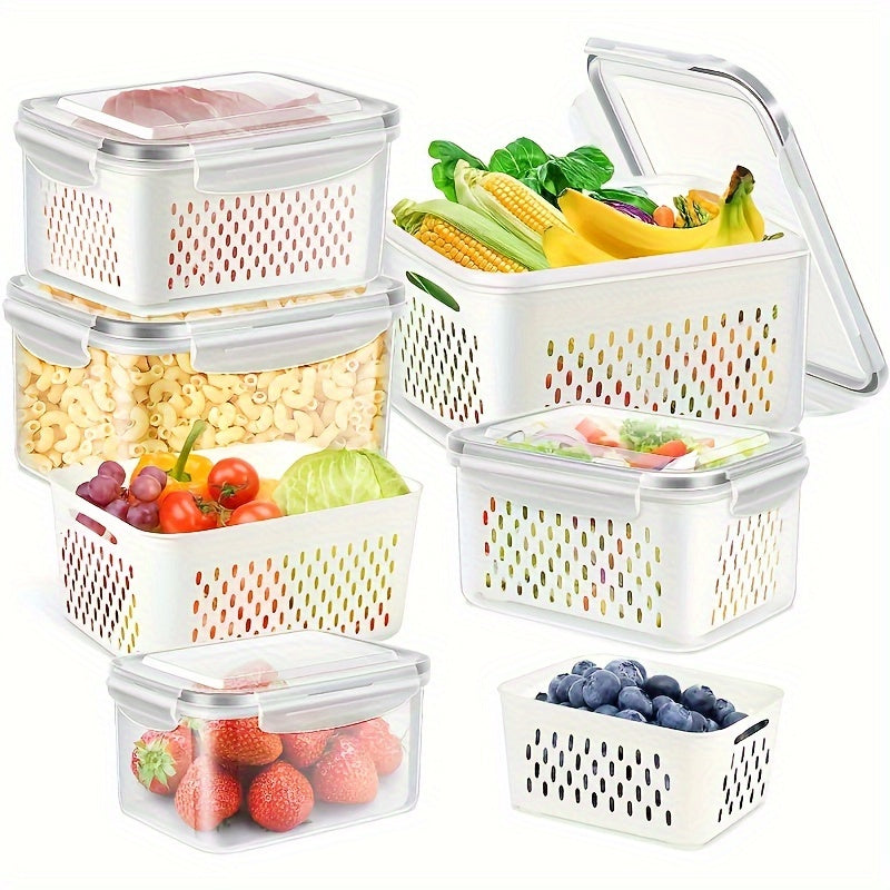 6-Pack BPA-Free Plastic Food Storage Containers with Lids for Refrigerator and Kitchen Organization