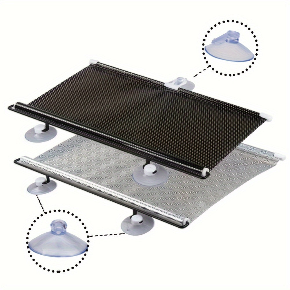 Portable Waterproof Roller Blind Shade with Suction Cups for Windows and Outdoor Use