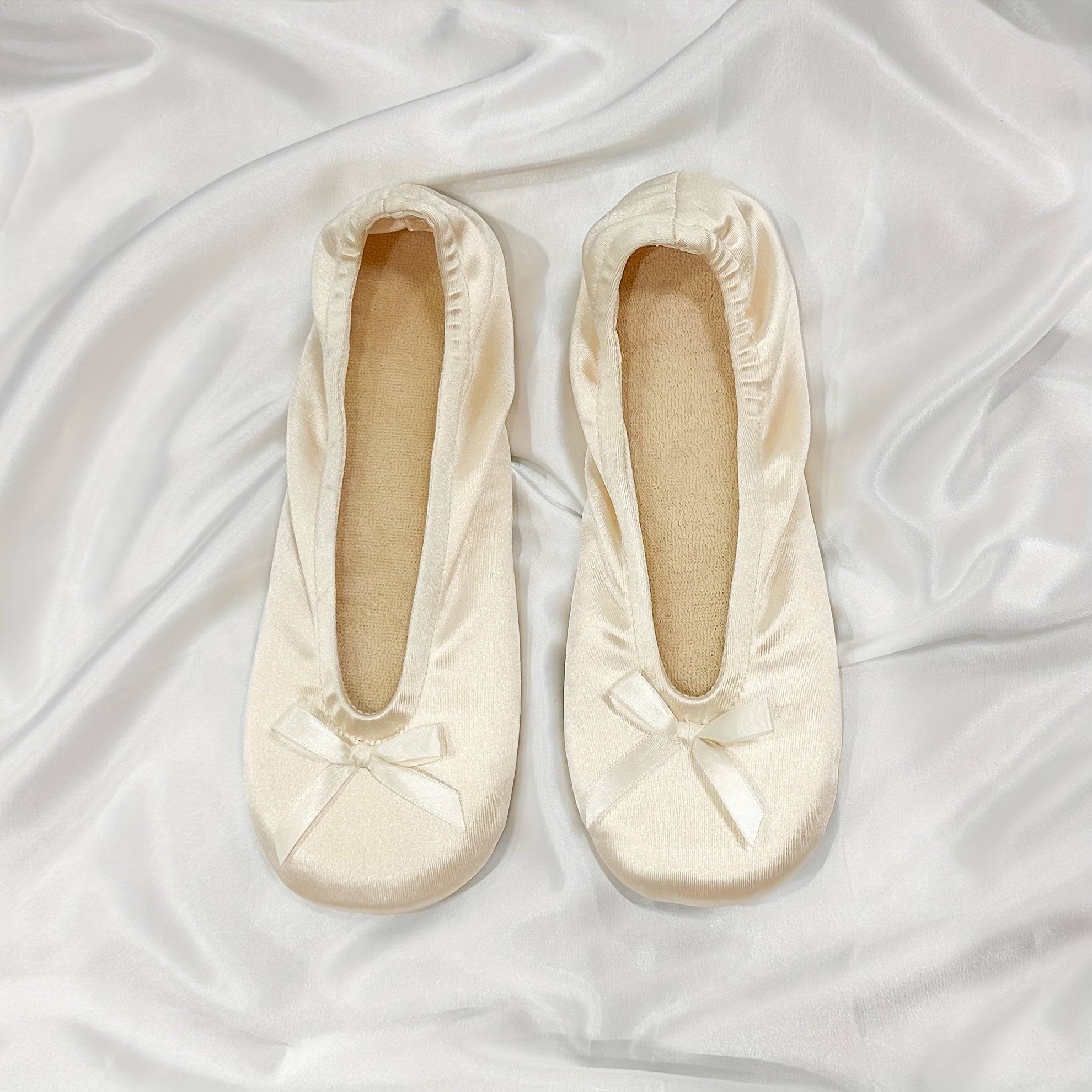 Zapatillas ballet slip-on para mujer gris claro rosa beige blanco zapatos cómodos de interior con punta redonda