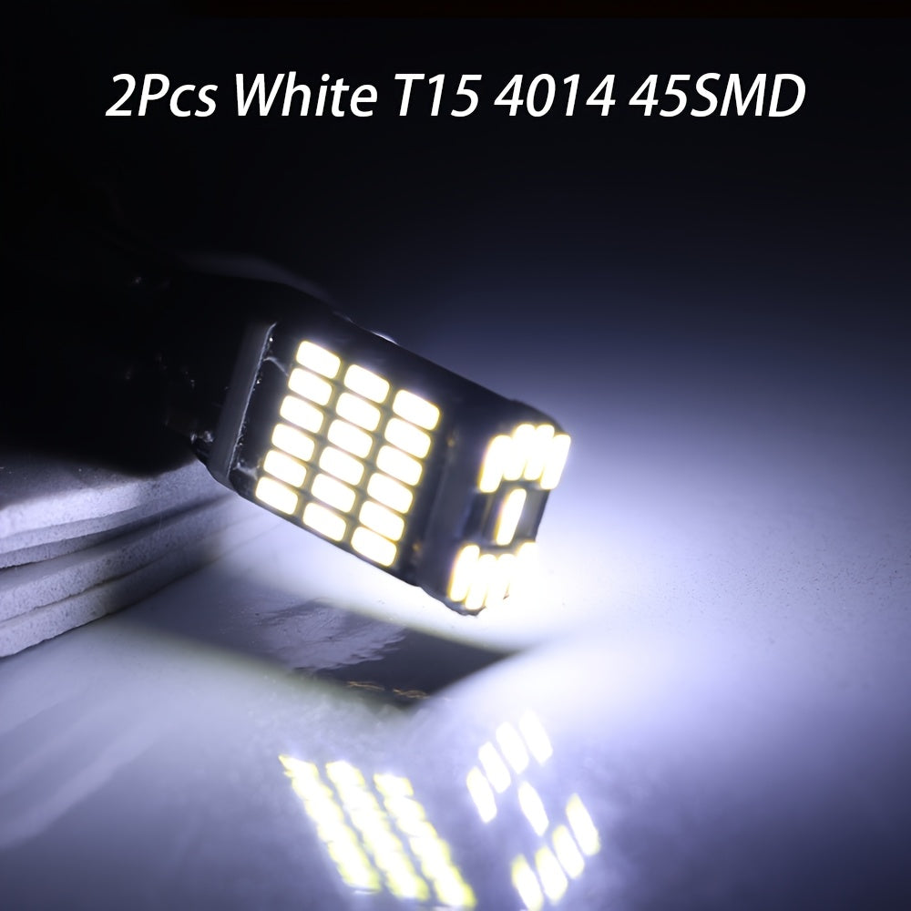 2Pcs T15 W16W 921 912 Car LED Turn Signal Bulb White 12V Backup Parking