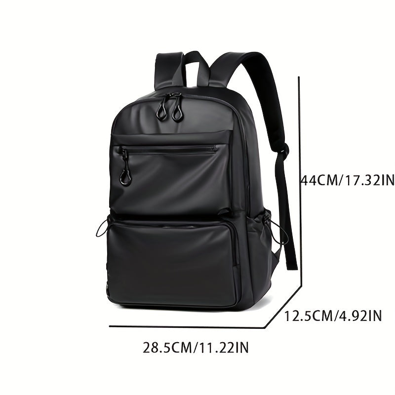 Men's 14-Inch Polyester Laptop Backpack for Travel Casual and School Black