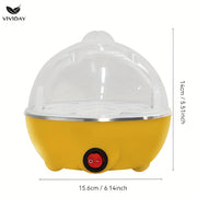 Yevropa Standartli Tuxum Pishirgich, uy uchun katta hajmli bitta qatlamli bug'li pishirgich, 7 tuxumni sig'ya oladi, avtomatik o'chirish funksiyasi bilan ko'p funksiyali, quruq qizib ketishni oldini oladi, nonushta uchun ideal