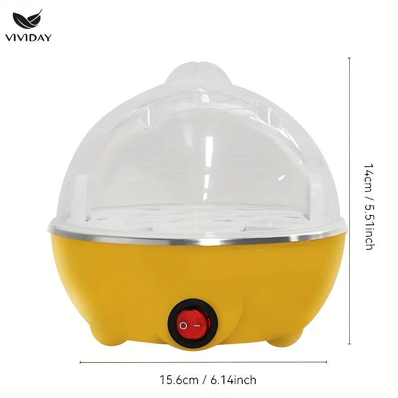 Yevropa Standartli Tuxum Pishirgich, uy uchun katta hajmli bitta qatlamli bug'li pishirgich, 7 tuxumni sig'ya oladi, avtomatik o'chirish funksiyasi bilan ko'p funksiyali, quruq qizib ketishni oldini oladi, nonushta uchun ideal