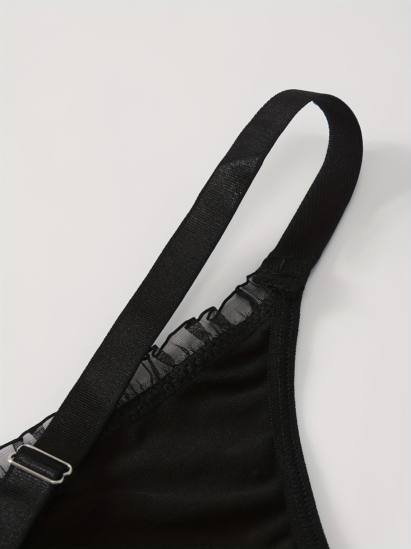 Women's Plus Size Shiny Sequin Deep V Neck Lace Trim Bra