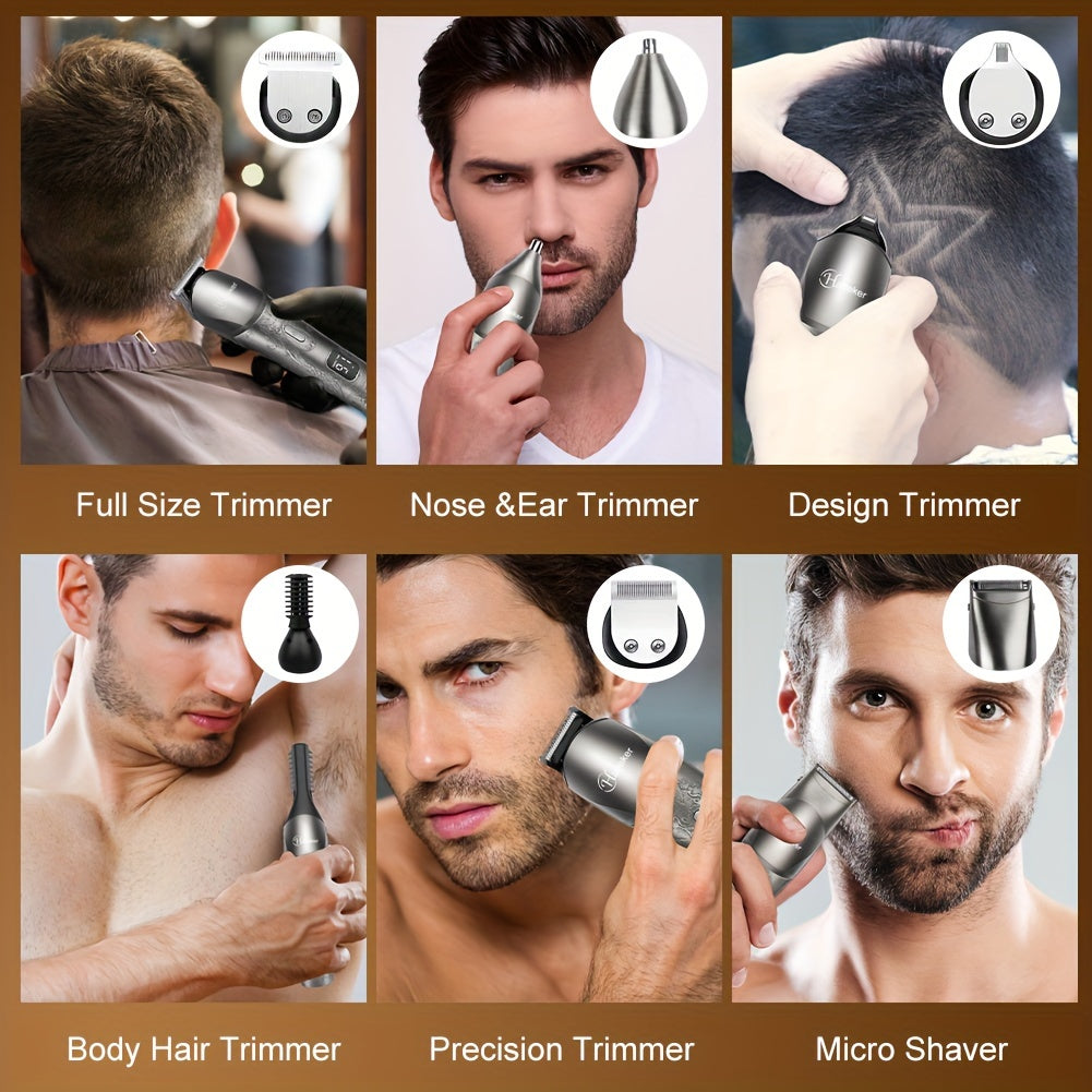 Мужской набор для ухода за собой 6-в-1, беспроводной, перезаряжаемый через USB, для всех потребностей в уходе