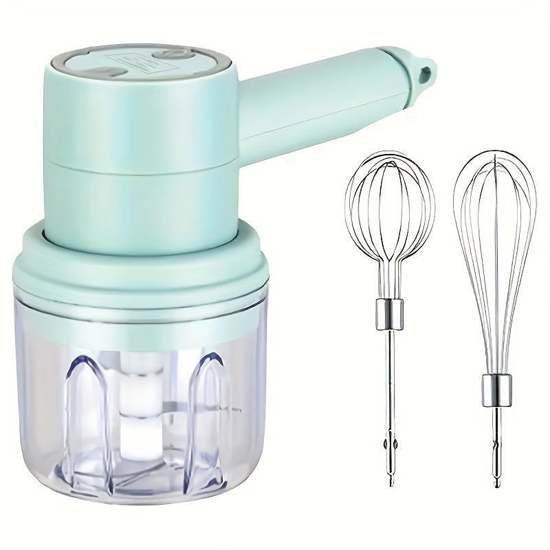 Picador de ajo eléctrico recargable por USB, batidora de mano para cocina y repostería