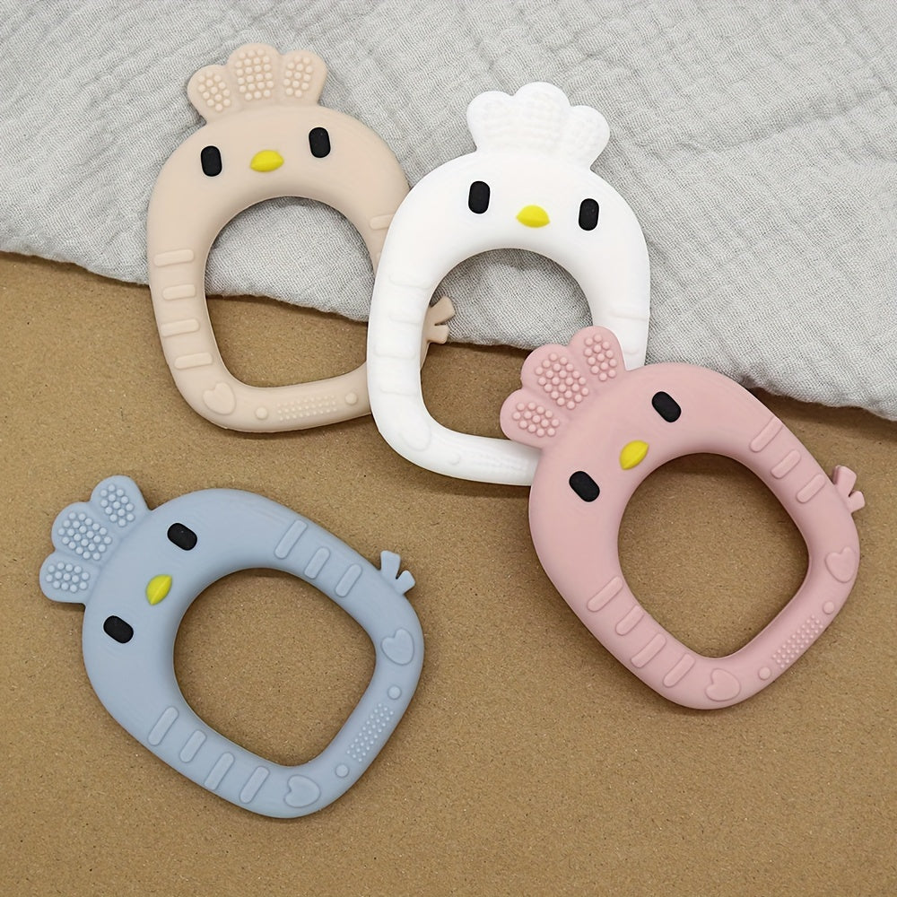 Young Children Teething Toy with Easter Theme Food-Grade Silicone Chew Stick